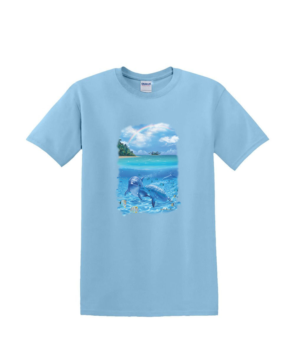 T-shirt small to 3xL - DOLPHIN HEAVENLY days sealife resort beach nautical fun - Picture 17 of 36