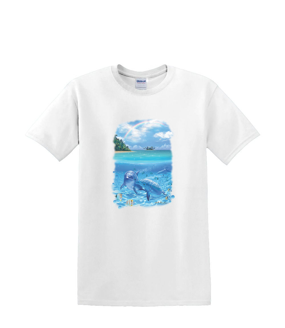 T-shirt small to 3xL - DOLPHIN HEAVENLY days sealife resort beach nautical fun - Picture 9 of 36