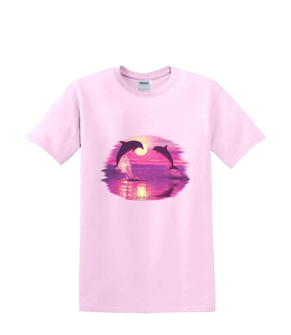 T-shirt small to 3xL - DOLPHIN lover SILHOUETTE sealife beach nautical fun - Picture 35 of 36