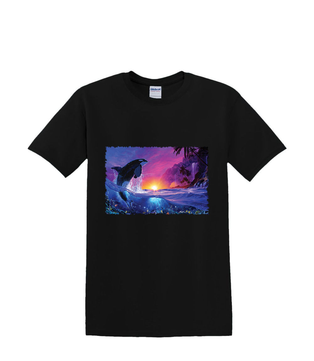 T-Shirt S to 2XL 3XL -ORCA whale breach sheapard of the sea water waves resort