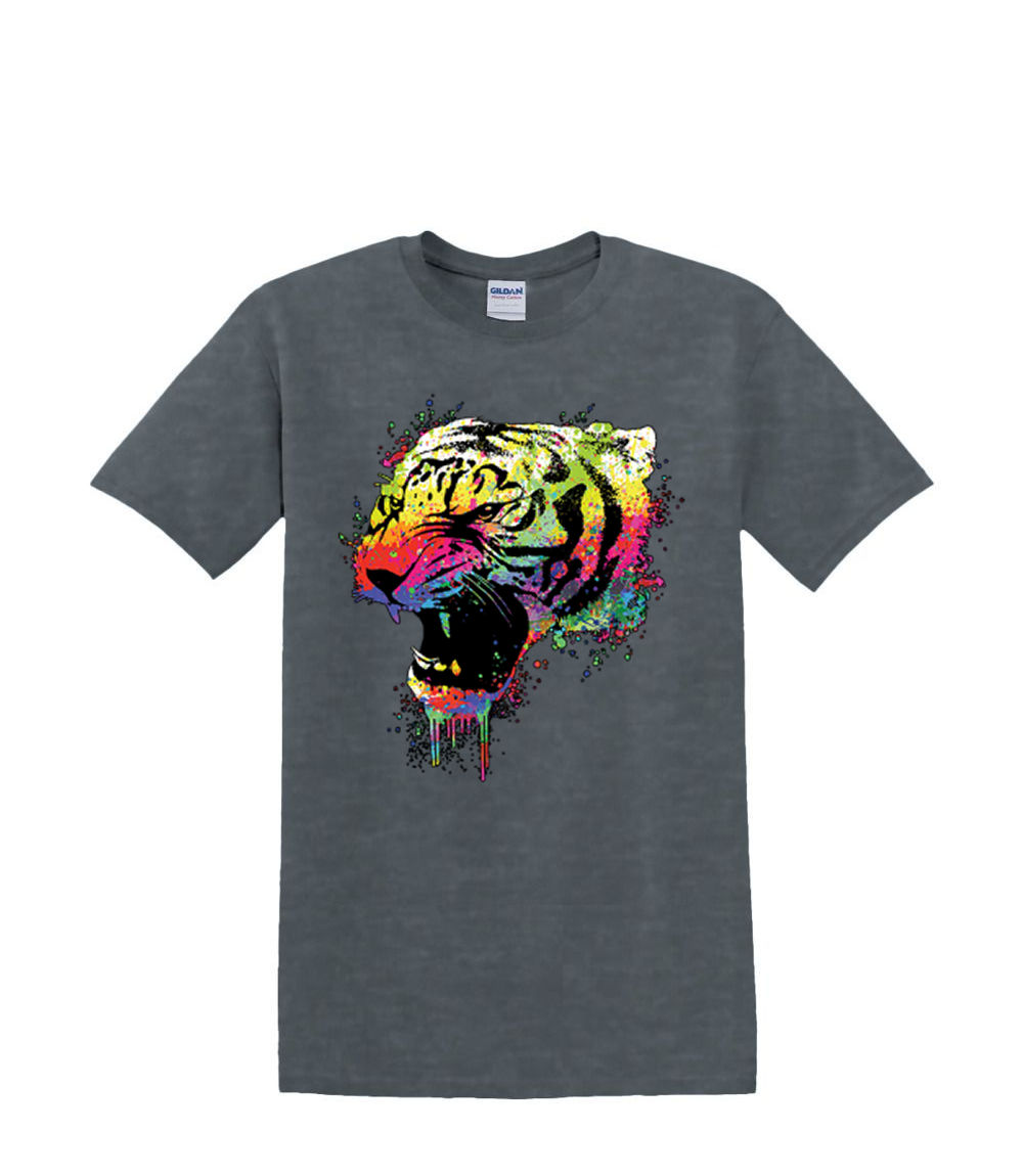 t-Shirt S to 2xl 3xl - neon TIGER PUFF animal jungle fun adult - Picture 59 of 72