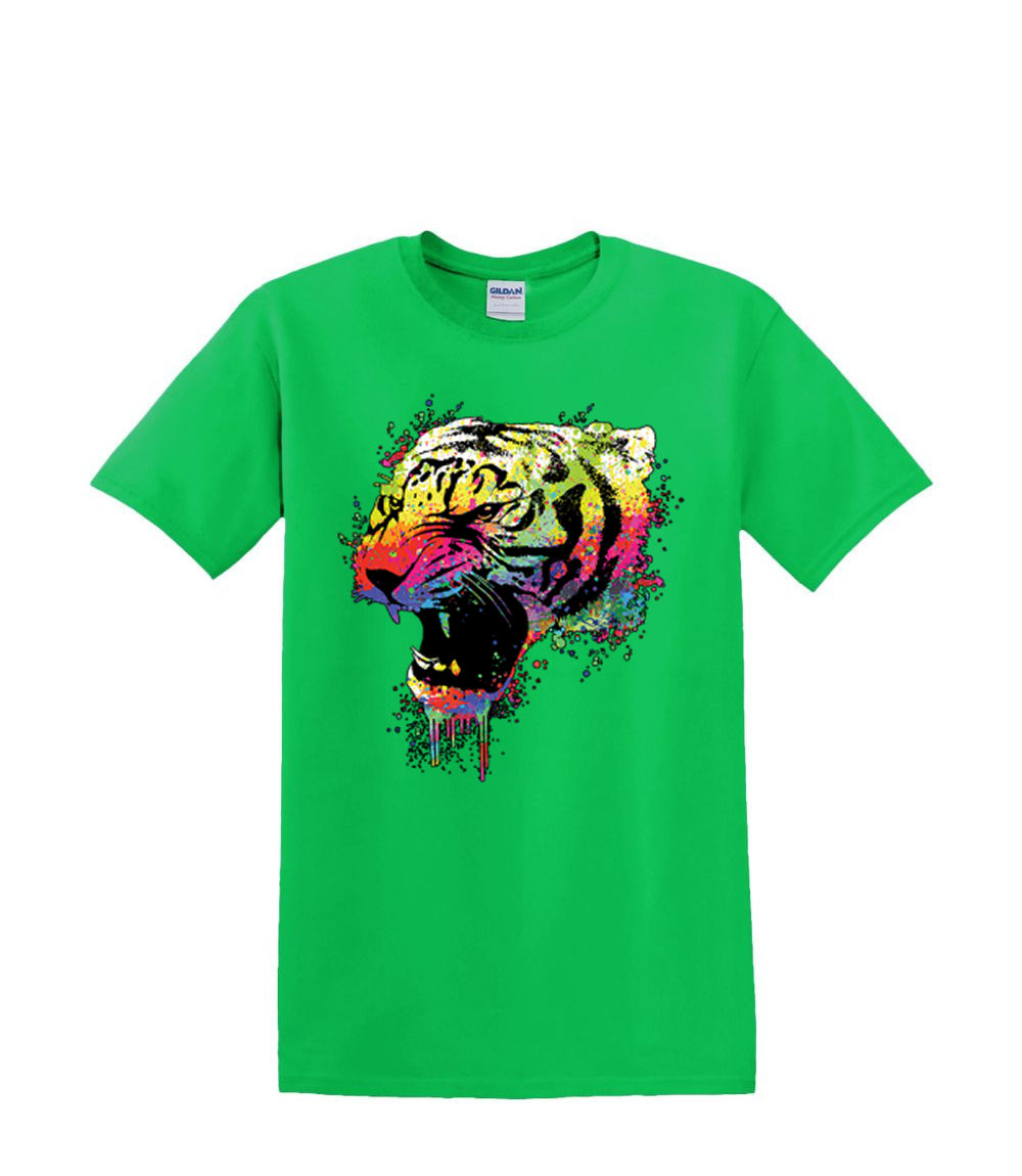 t-Shirt S to 2xl 3xl - neon TIGER PUFF animal jungle fun adult - Picture 23 of 72