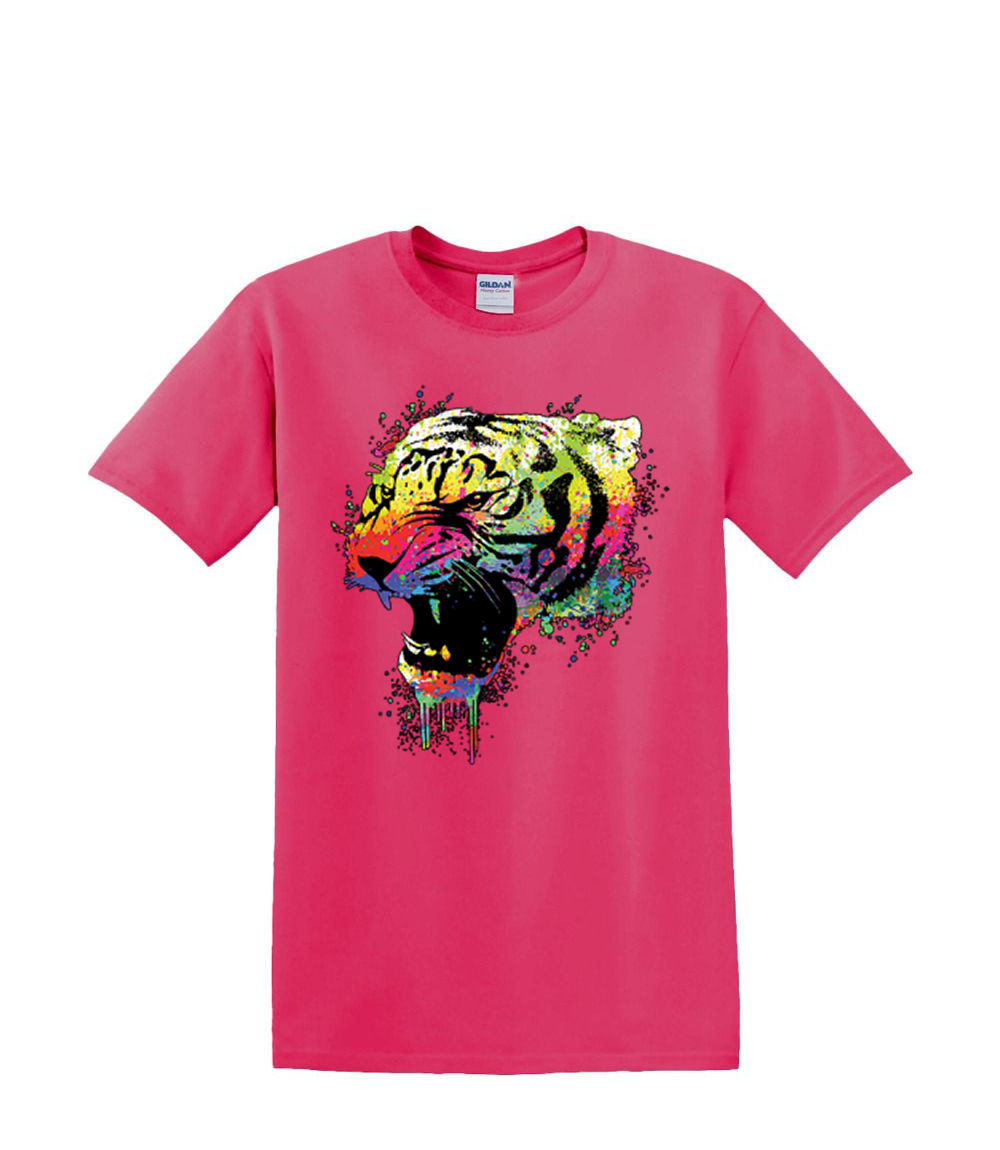 t-Shirt S to 2xl 3xl - neon TIGER PUFF animal jungle fun adult - Picture 63 of 72