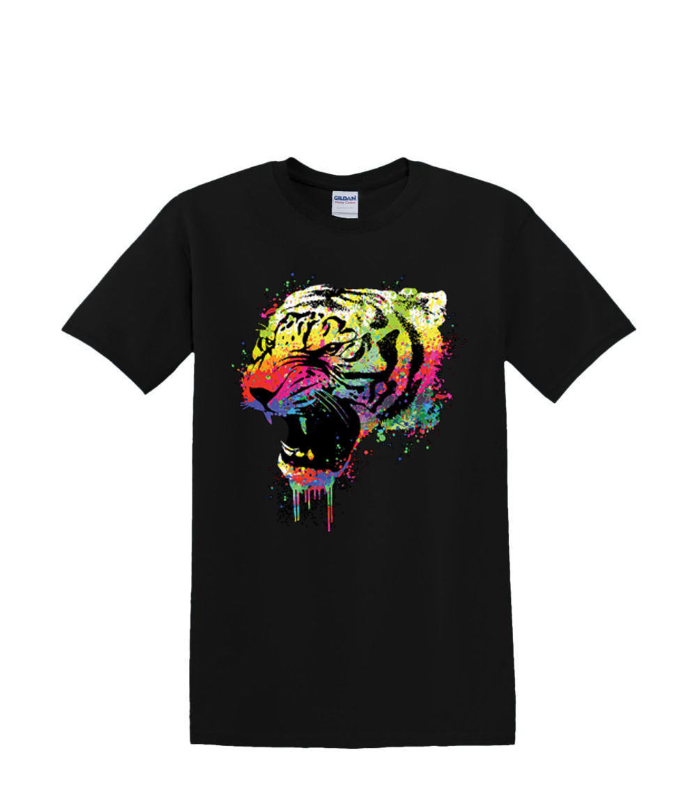 t-Shirt S to 2xl 3xl - neon TIGER PUFF animal jungle fun adult - Picture 13 of 72