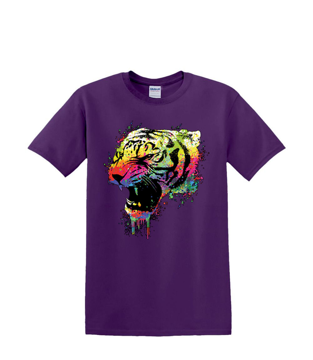 t-Shirt S to 2xl 3xl - neon TIGER PUFF animal jungle fun adult - Picture 28 of 72