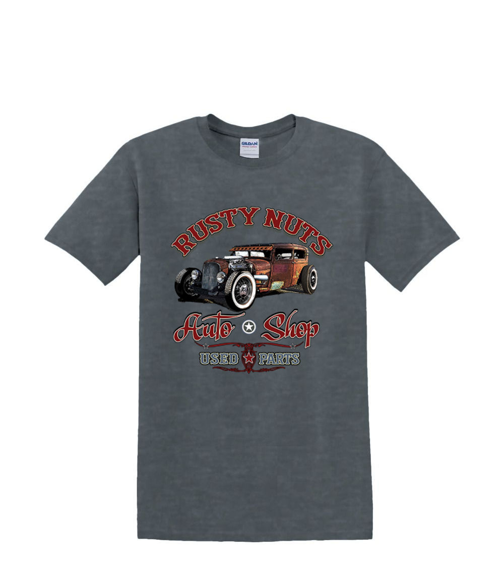 T-Shirt S to 2XL 3XL - RUSTY NUTS hotrod auto shop car fun adult - Picture 60 of 72