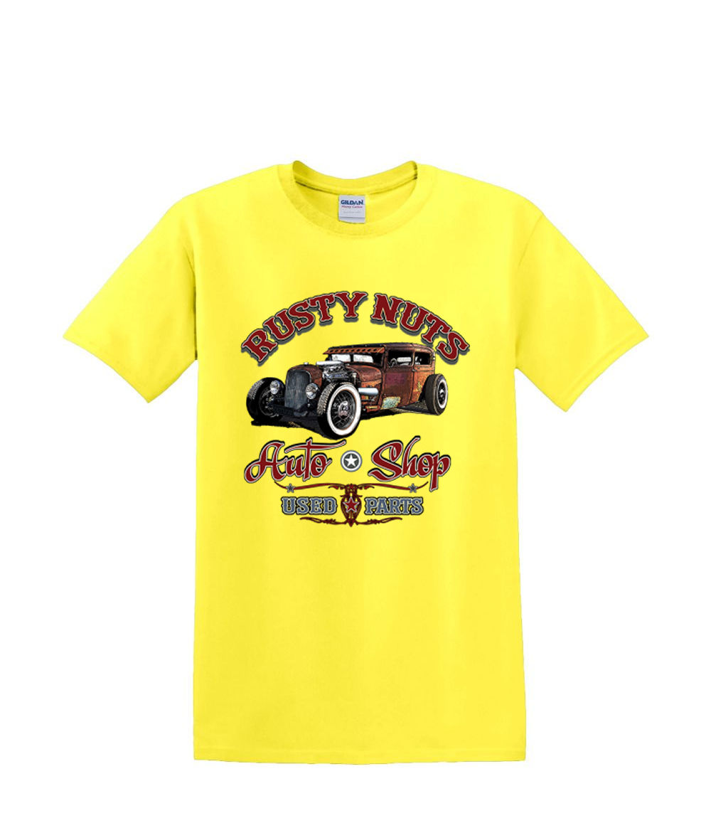 T-Shirt S to 2XL 3XL - RUSTY NUTS hotrod auto shop car fun adult - Picture 54 of 72