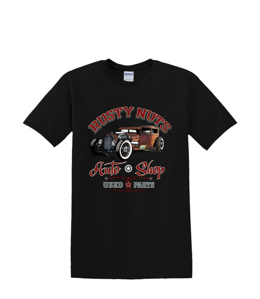 T-Shirt S to 2XL 3XL - RUSTY NUTS hotrod auto shop car fun adult - Picture 14 of 72