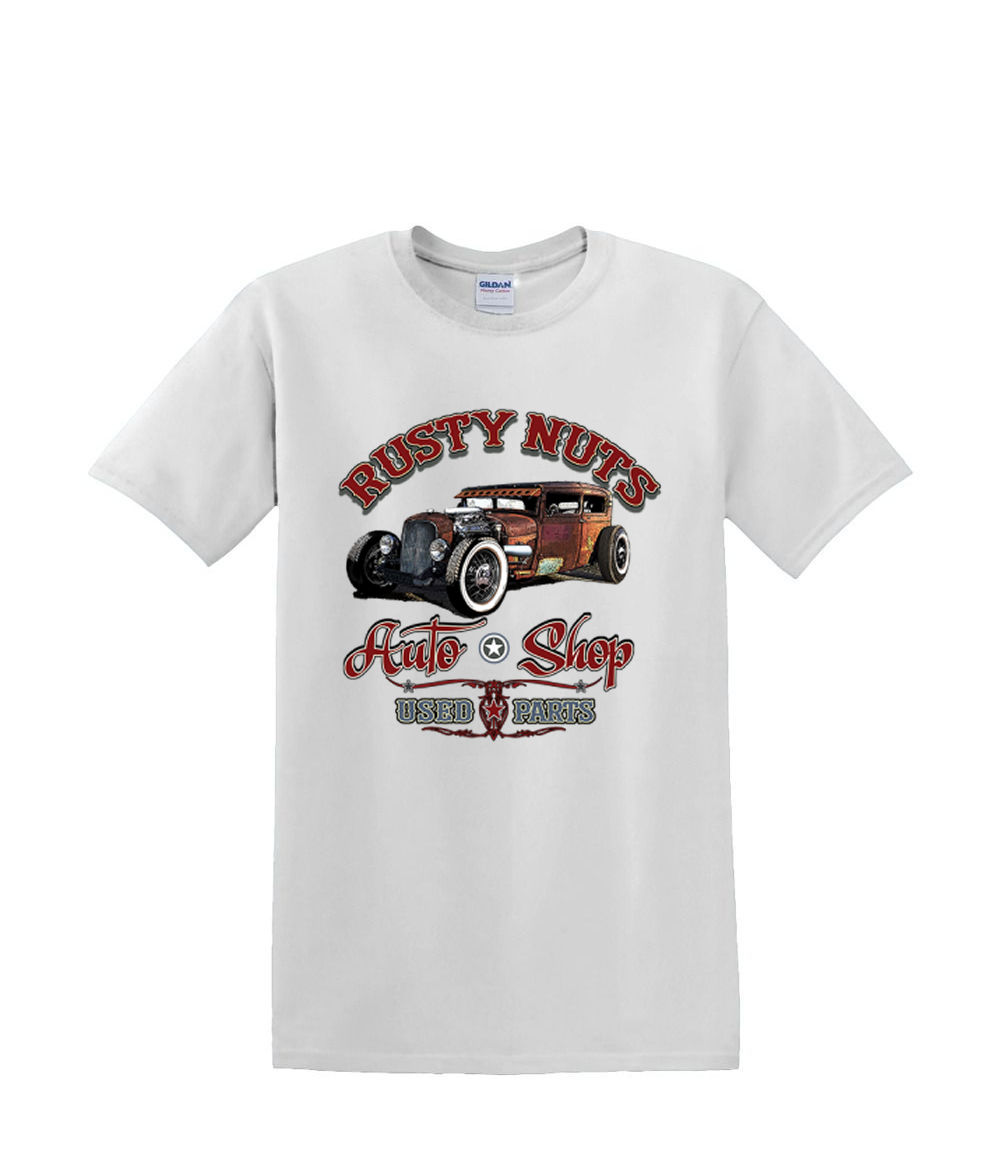 T-Shirt S to 2XL 3XL - RUSTY NUTS hotrod auto shop car fun adult - Picture 46 of 72