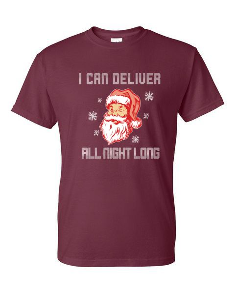 CAMISETA XL 2X 3X - SANTA ENTREGA TODA LA NOCHE TRAVIESO INVIERNO / NAVIDAD - Imagen 33 de 41