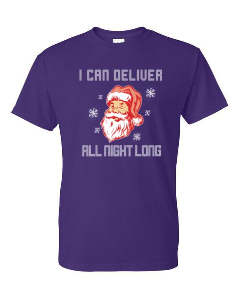 CAMISETA XL 2X 3X - SANTA ENTREGA TODA LA NOCHE TRAVIESO INVIERNO / NAVIDAD - Imagen 23 de 41