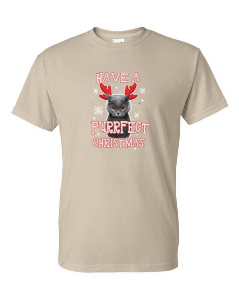 Adult T-Shirt - PURRFECT CHRISTMAS - SANTA CAT KITTEN WINTER PERFECT CHRISTMAS - Picture 19 of 41