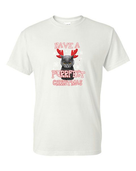 Adult T-Shirt - PURRFECT CHRISTMAS - SANTA CAT KITTEN WINTER PERFECT CHRISTMAS - Picture 41 of 41