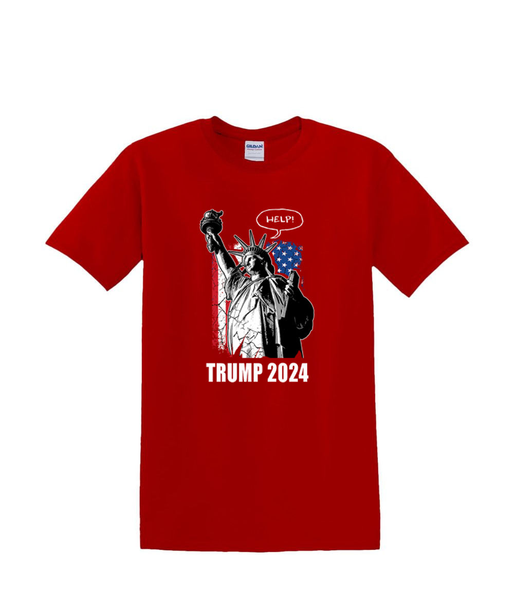 T-Shirt dalla S alla 2XL 3XL - LIBERTY HELP Trump statua divertimento politico adulto - Foto 39 di 72