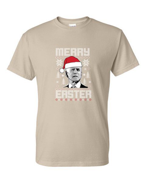 T-Shirt - MERRY EASTER - BIDEN CHRISTMAS Adult POLITICAL FUN - Picture 18 of 56