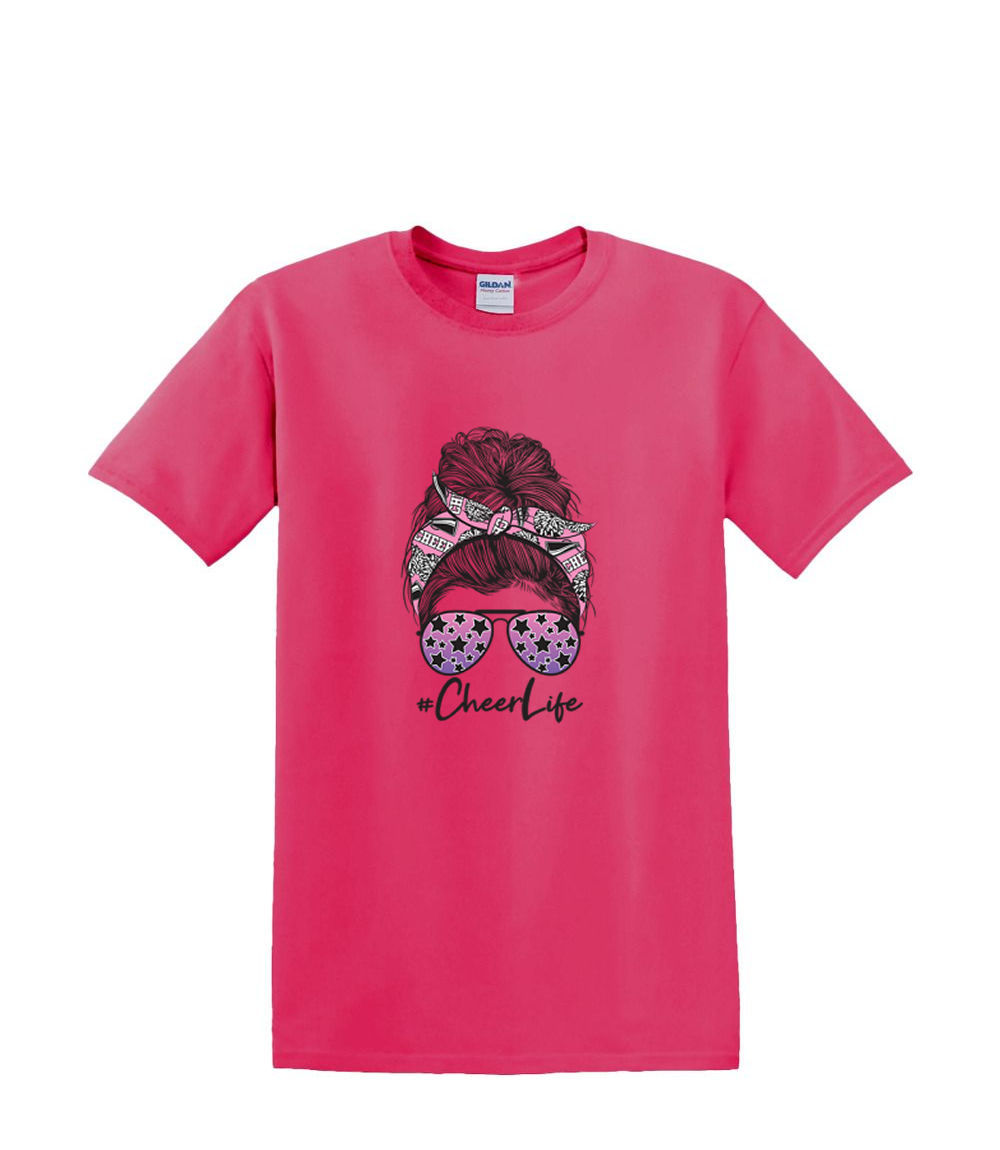 T-Shirt dalla S alla 2XL 3XL - CHEER LIFE MOM - squadra sportiva divertente adulto - Foto 65 di 72