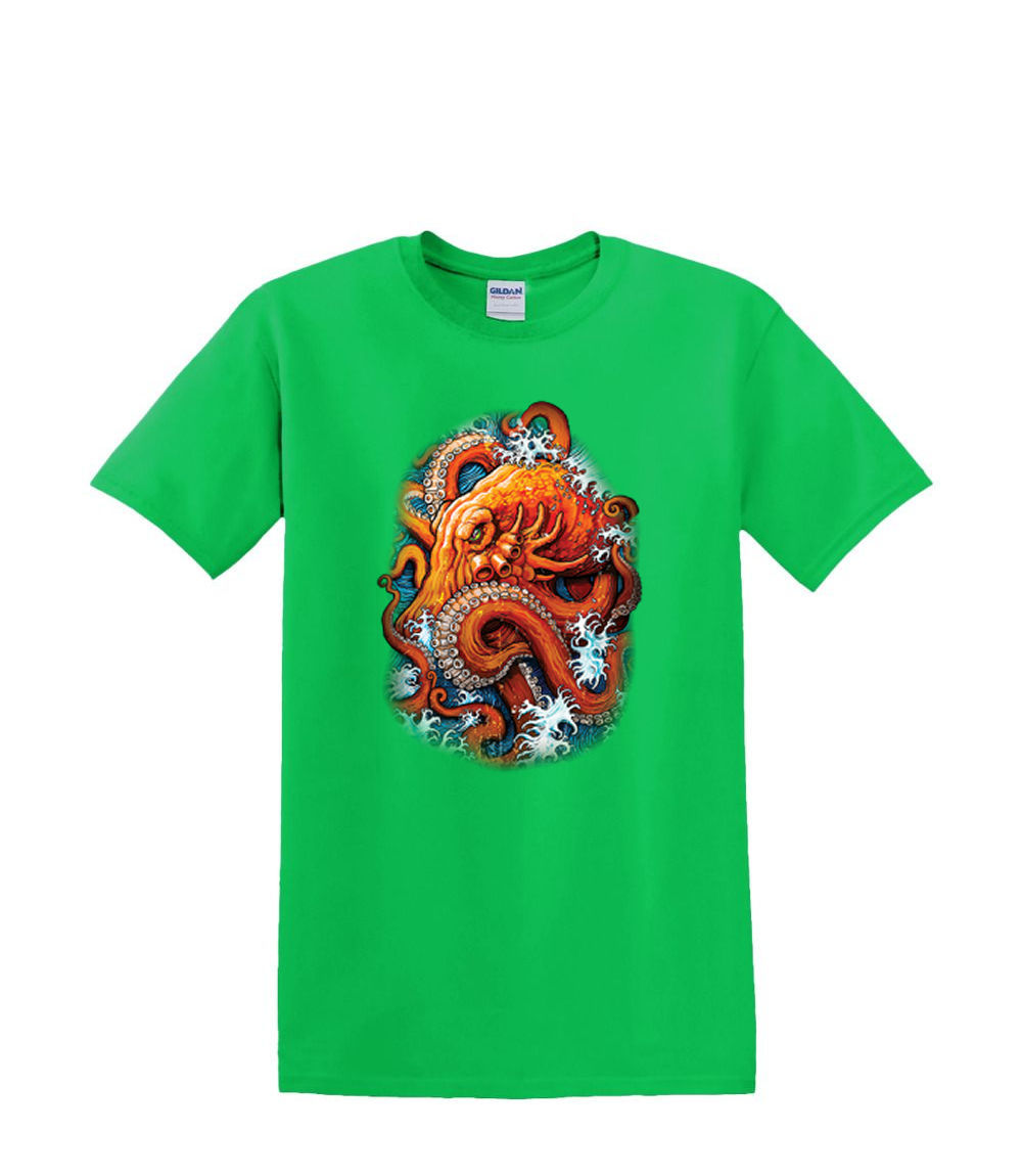 T-Shirt S to 2XL 3XL - OCTOPUS WAVES underwater nautical fun adult - Picture 23 of 72