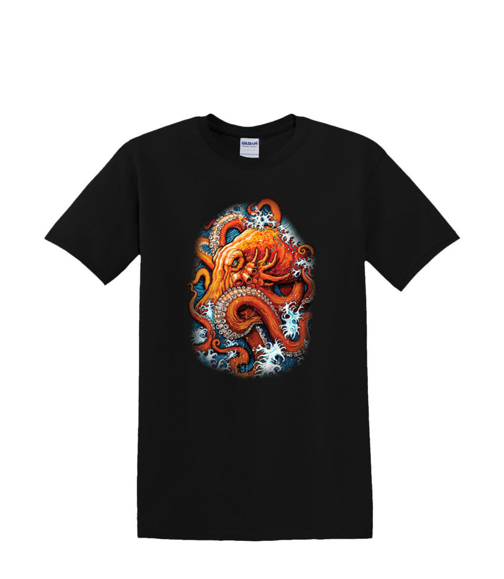 T-Shirt S to 2XL 3XL - OCTOPUS WAVES underwater nautical fun adult - Picture 18 of 72