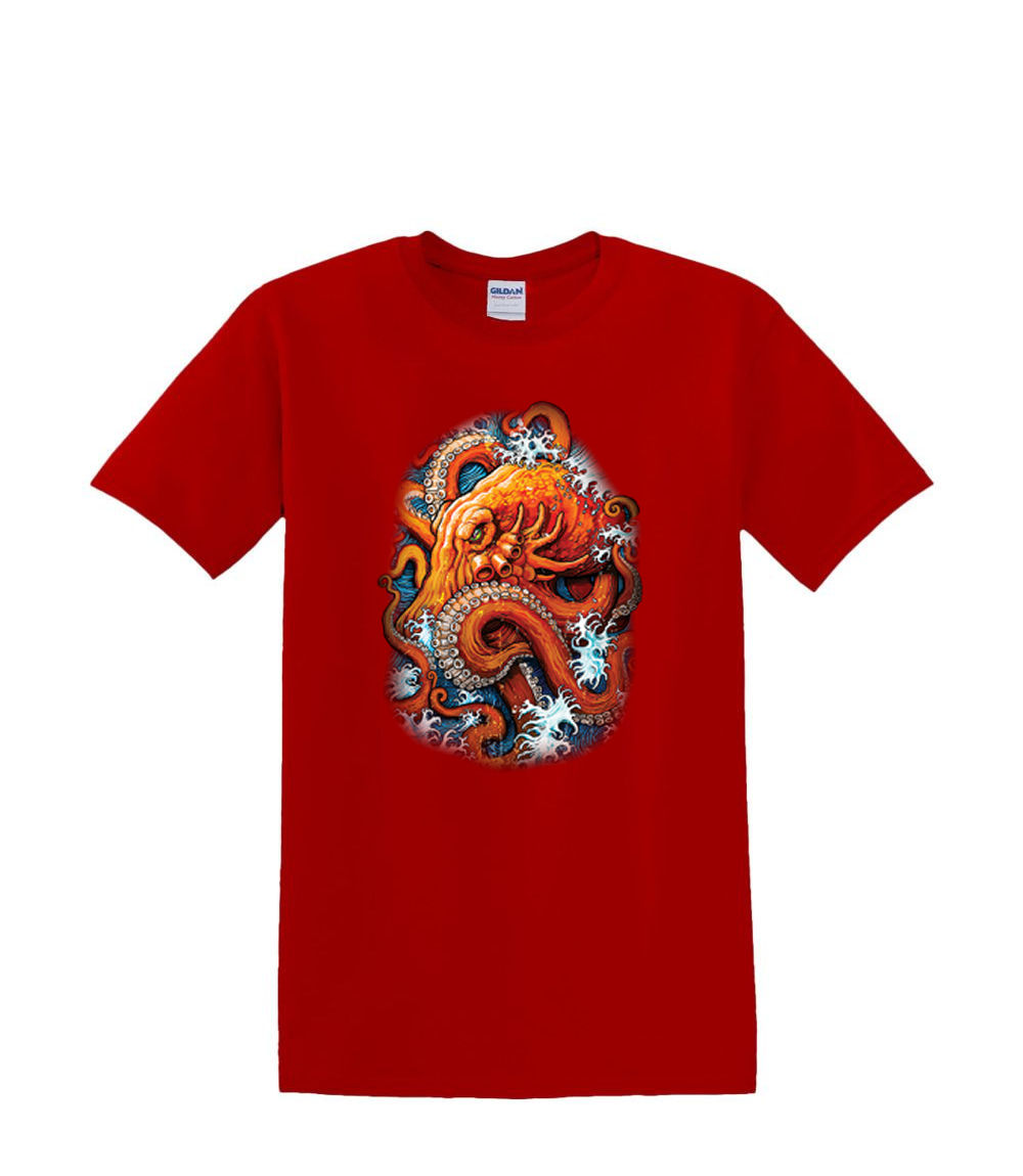 T-Shirt S to 2XL 3XL - OCTOPUS WAVES underwater nautical fun adult - Picture 42 of 72
