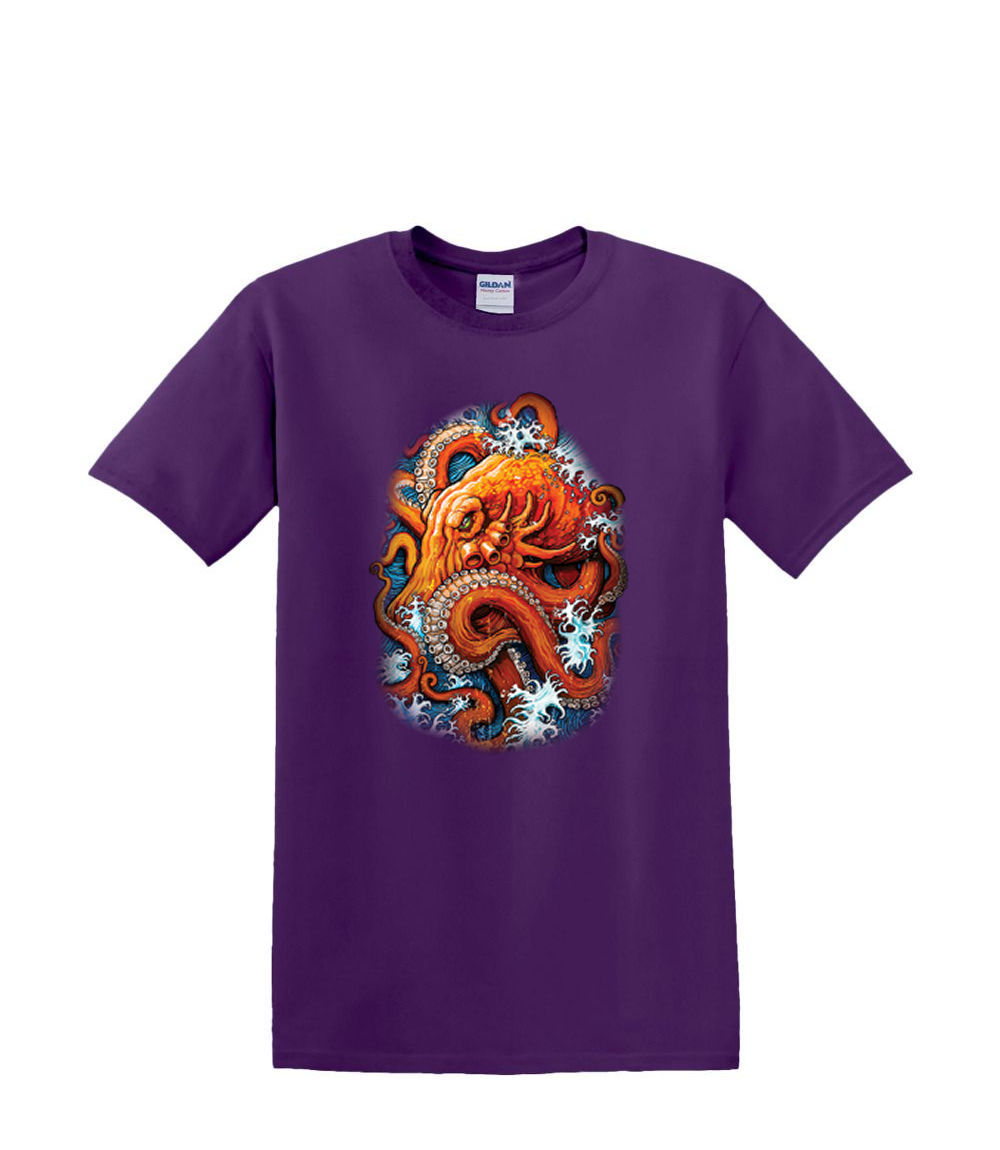 T-Shirt S to 2XL 3XL - OCTOPUS WAVES underwater nautical fun adult - Picture 27 of 72