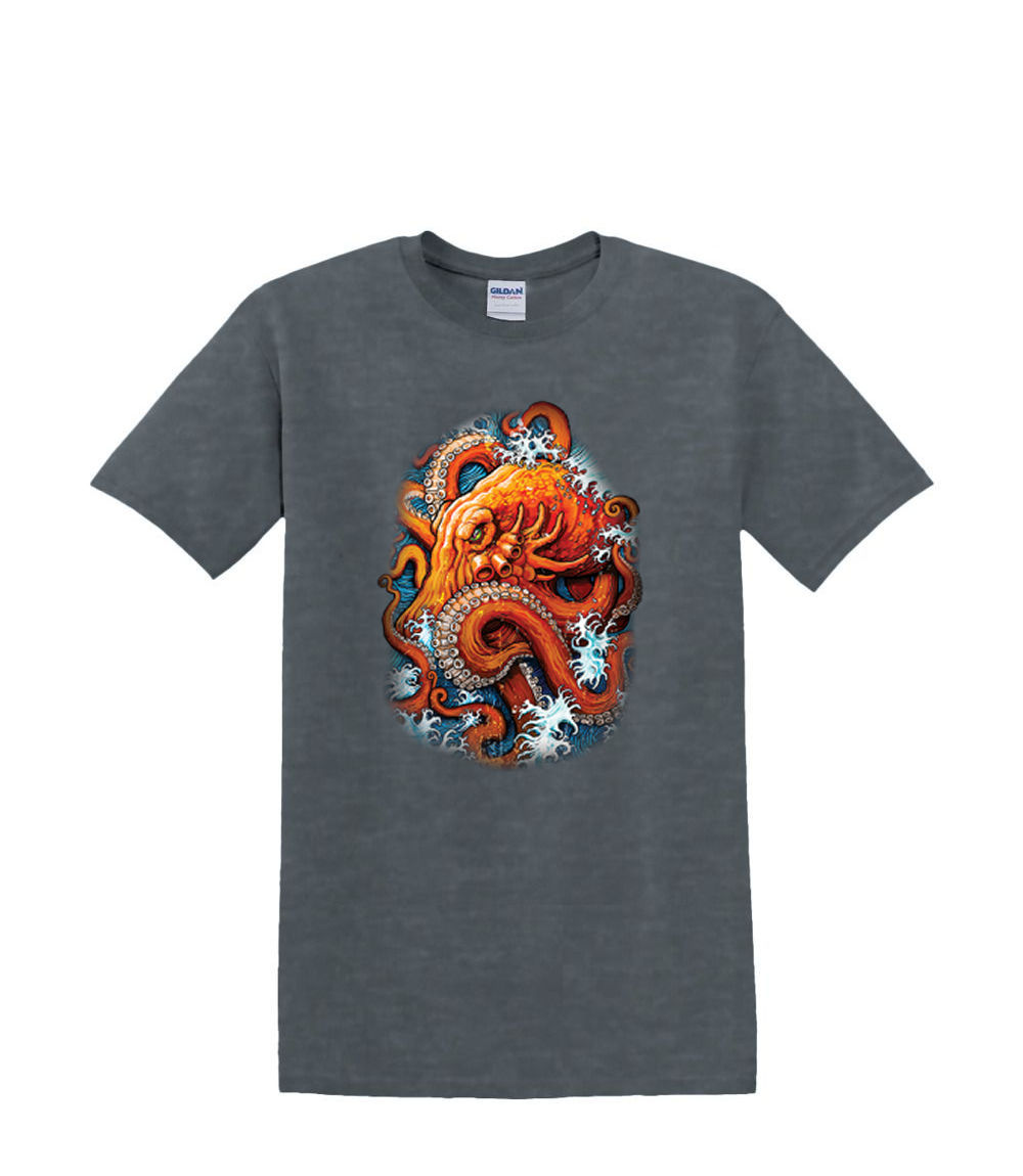 T-Shirt S to 2XL 3XL - OCTOPUS WAVES underwater nautical fun adult - Picture 55 of 72