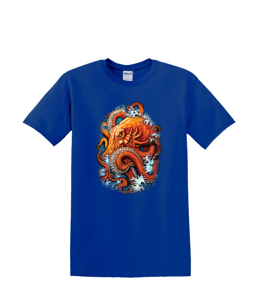 T-Shirt S to 2XL 3XL - OCTOPUS WAVES underwater nautical fun adult - Picture 31 of 72