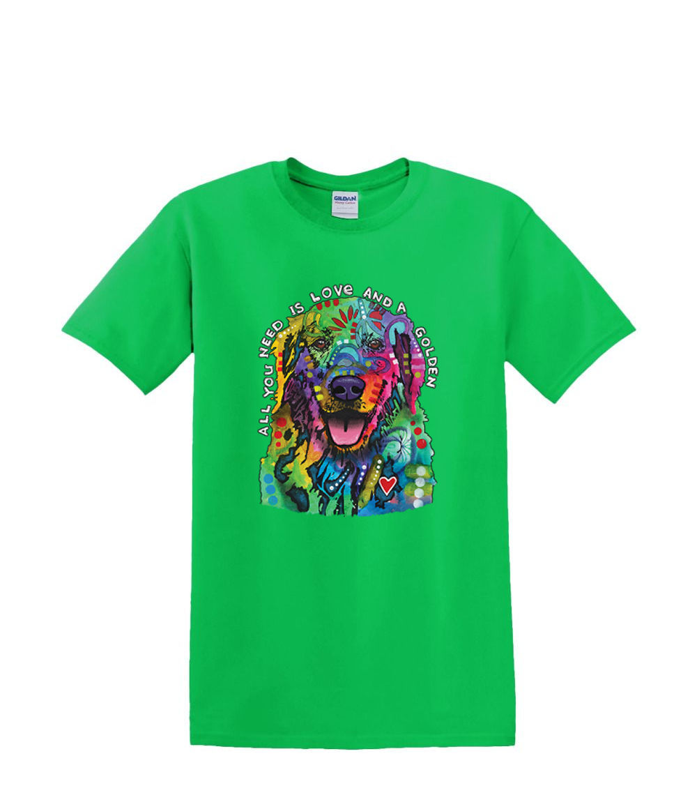 S a 2XL 3XL - AMOR y un cachorro retroiver peludo dorado - perro mascota neón adulto - Imagen 21 de 72