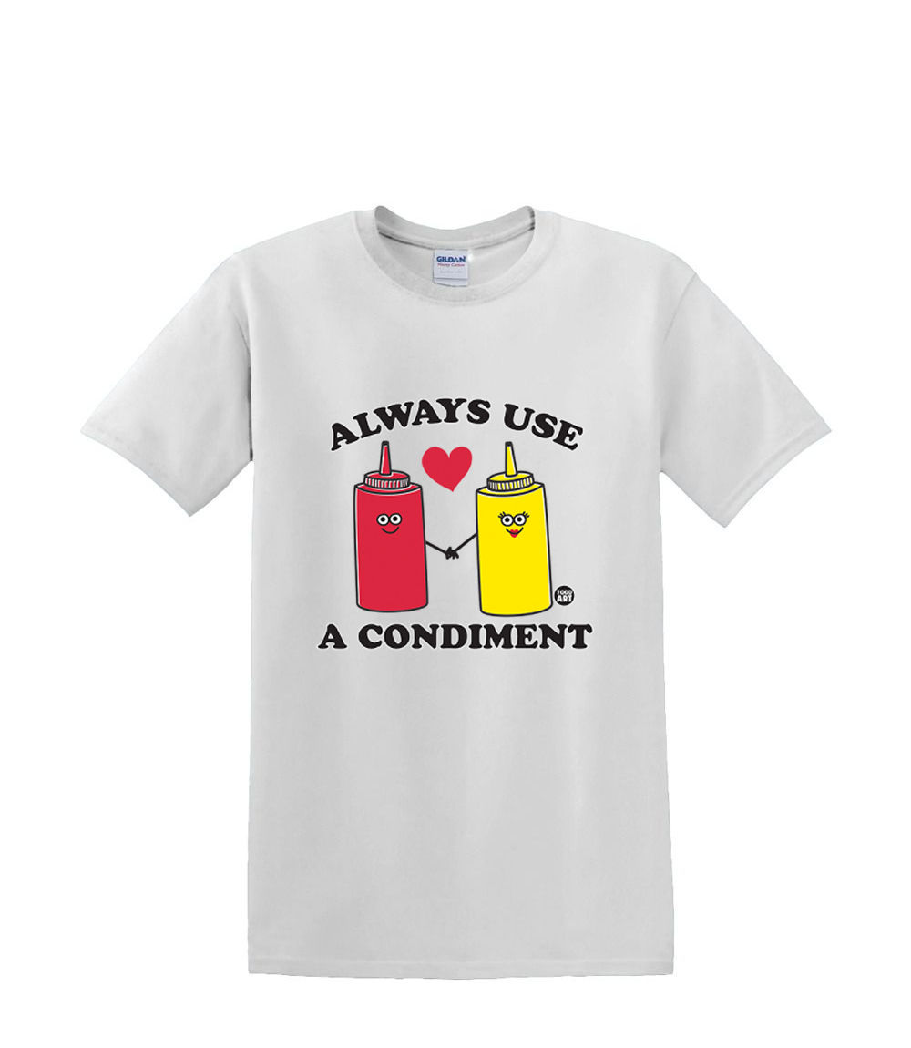 T-Shirt S bis 2xl 3xl - ALWAYS USE a CONDOMENTS - Essen Ketchup Senf Spaß Humor - Bild 48 von 72