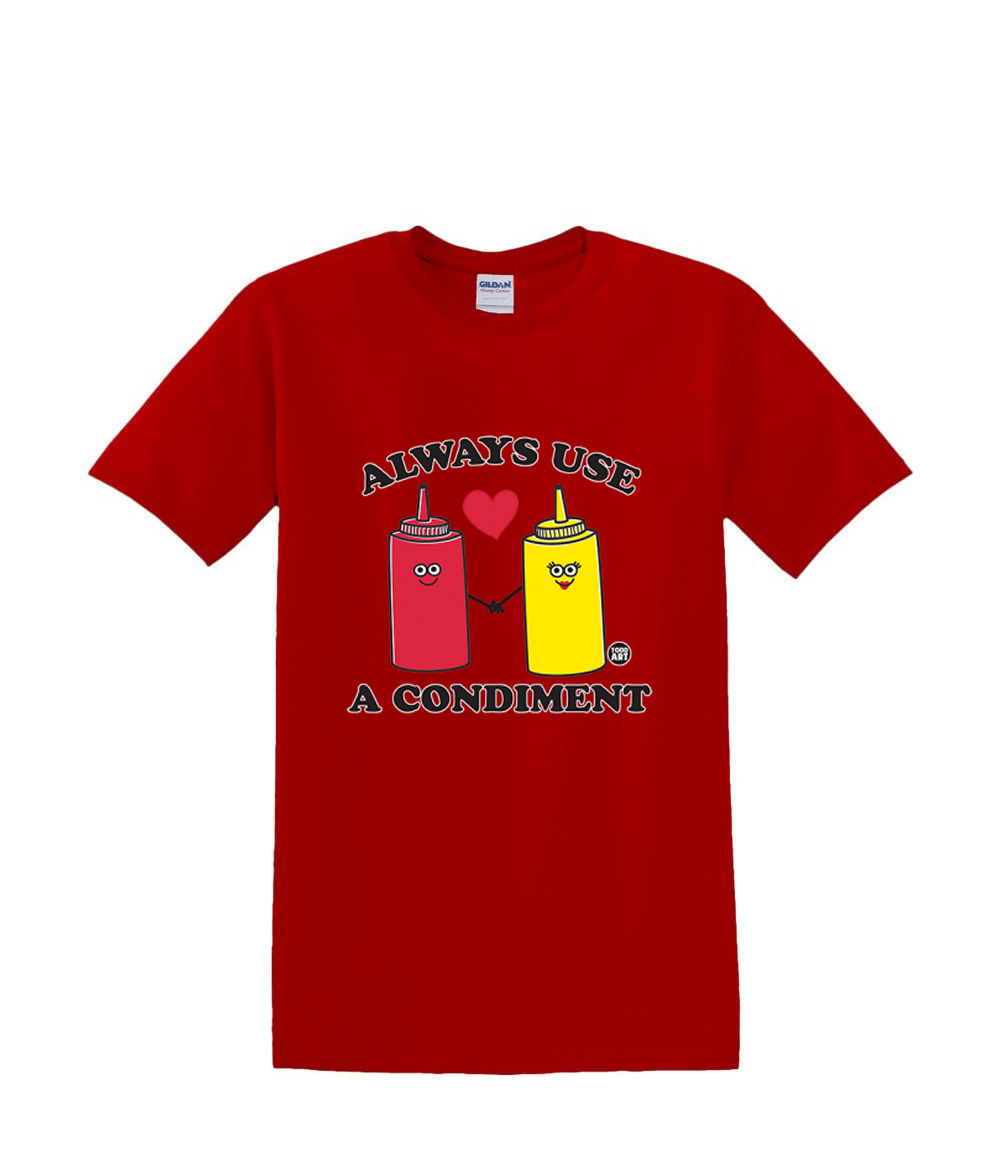 T-Shirt S bis 2xl 3xl - ALWAYS USE a CONDOMENTS - Essen Ketchup Senf Spaß Humor - Bild 39 von 72