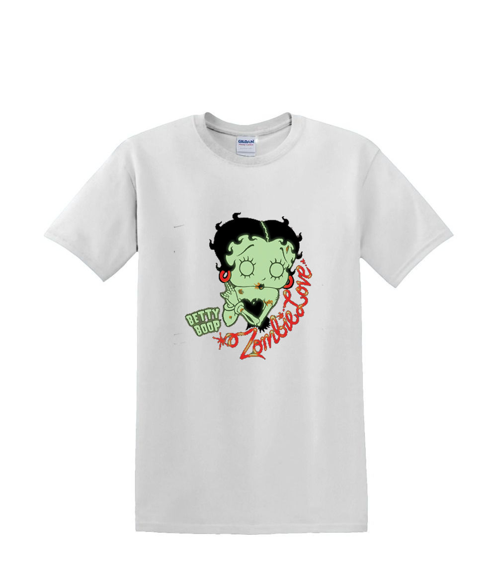 Camiseta S a 2XL 3XL - BETTY BOOP - ZOMBIE LOVE script - Brilla en la oscuridad Divertido Humor - Imagen 47 de 72