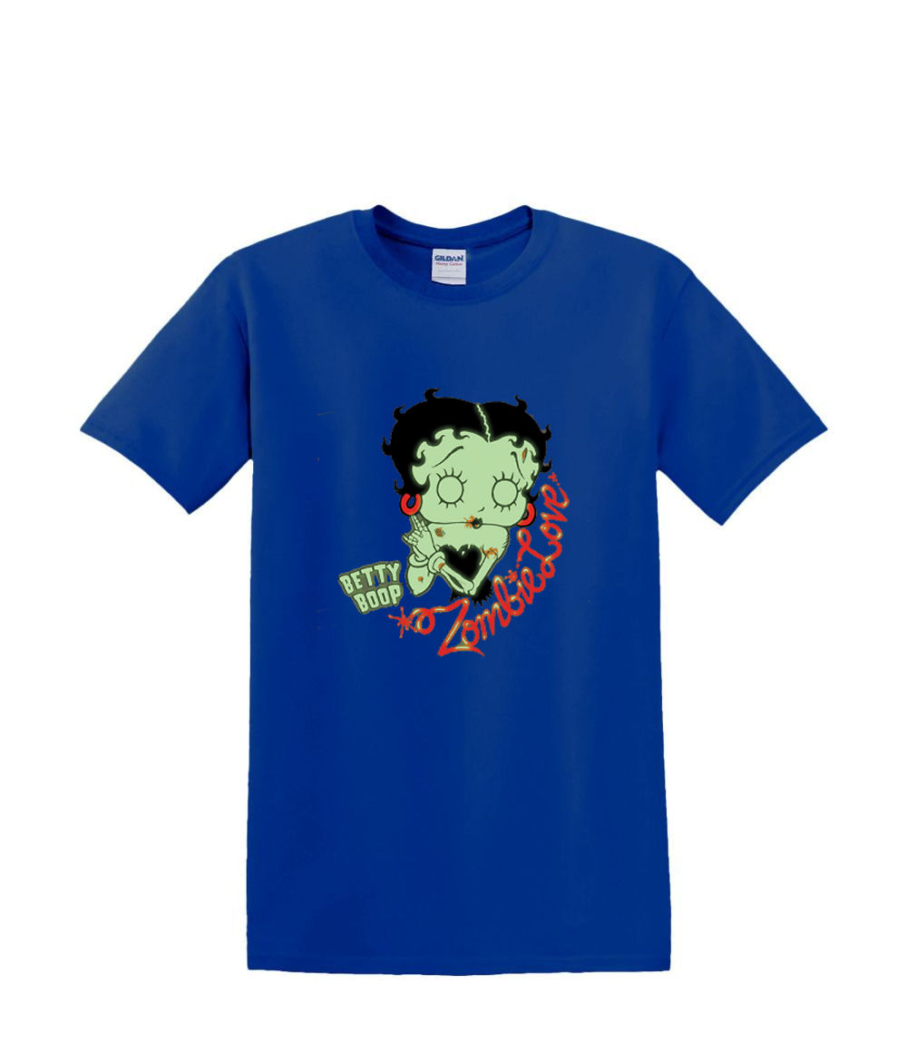 Camiseta S a 2XL 3XL - BETTY BOOP - ZOMBIE LOVE script - Brilla en la oscuridad Divertido Humor - Imagen 35 de 72