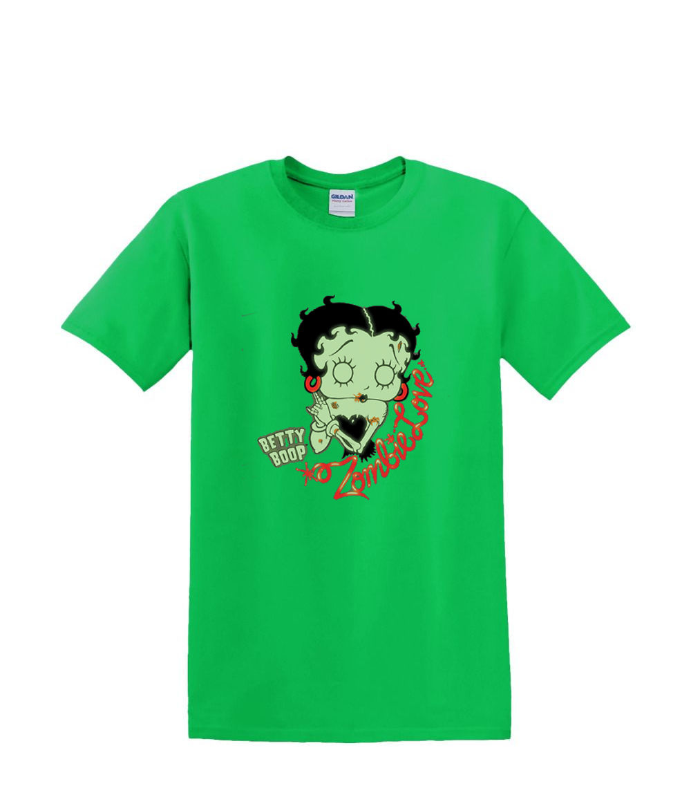 Camiseta S a 2XL 3XL - BETTY BOOP - ZOMBIE LOVE script - Brilla en la oscuridad Divertido Humor - Imagen 24 de 72