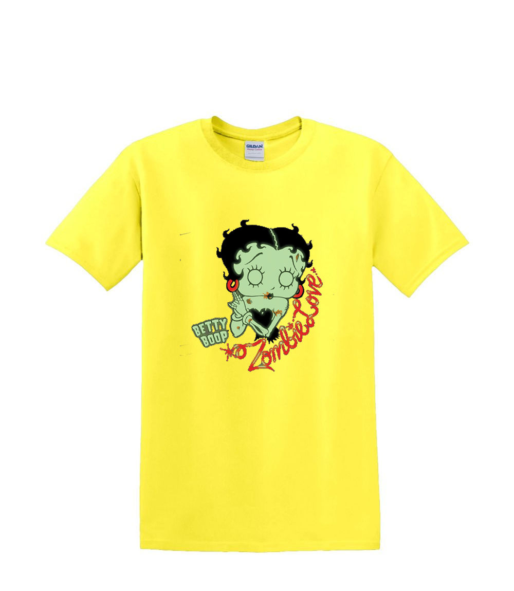 Camiseta S a 2XL 3XL - BETTY BOOP - ZOMBIE LOVE script - Brilla en la oscuridad Divertido Humor - Imagen 54 de 72