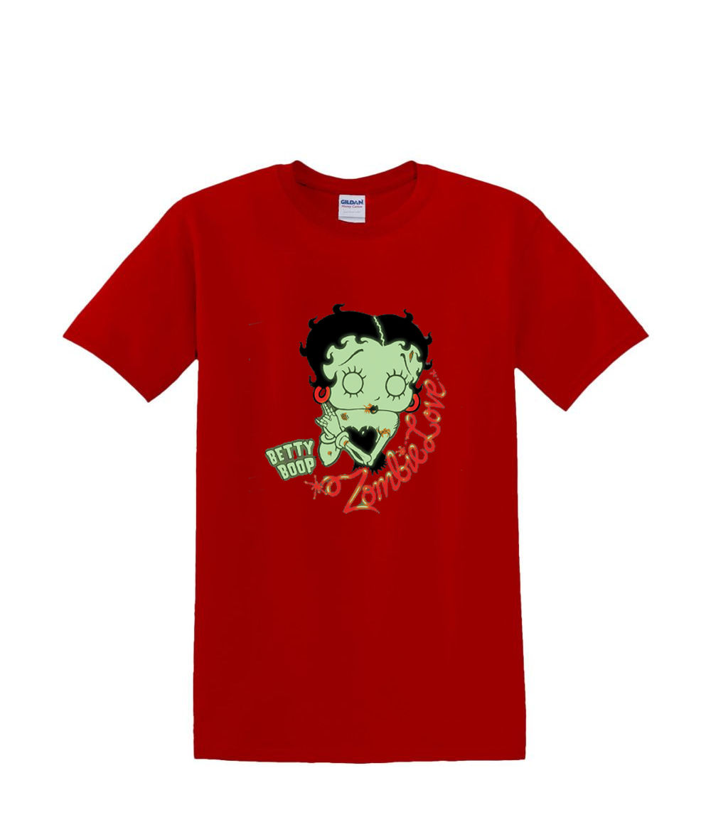 Camiseta S a 2XL 3XL - BETTY BOOP - ZOMBIE LOVE script - Brilla en la oscuridad Divertido Humor - Imagen 39 de 72