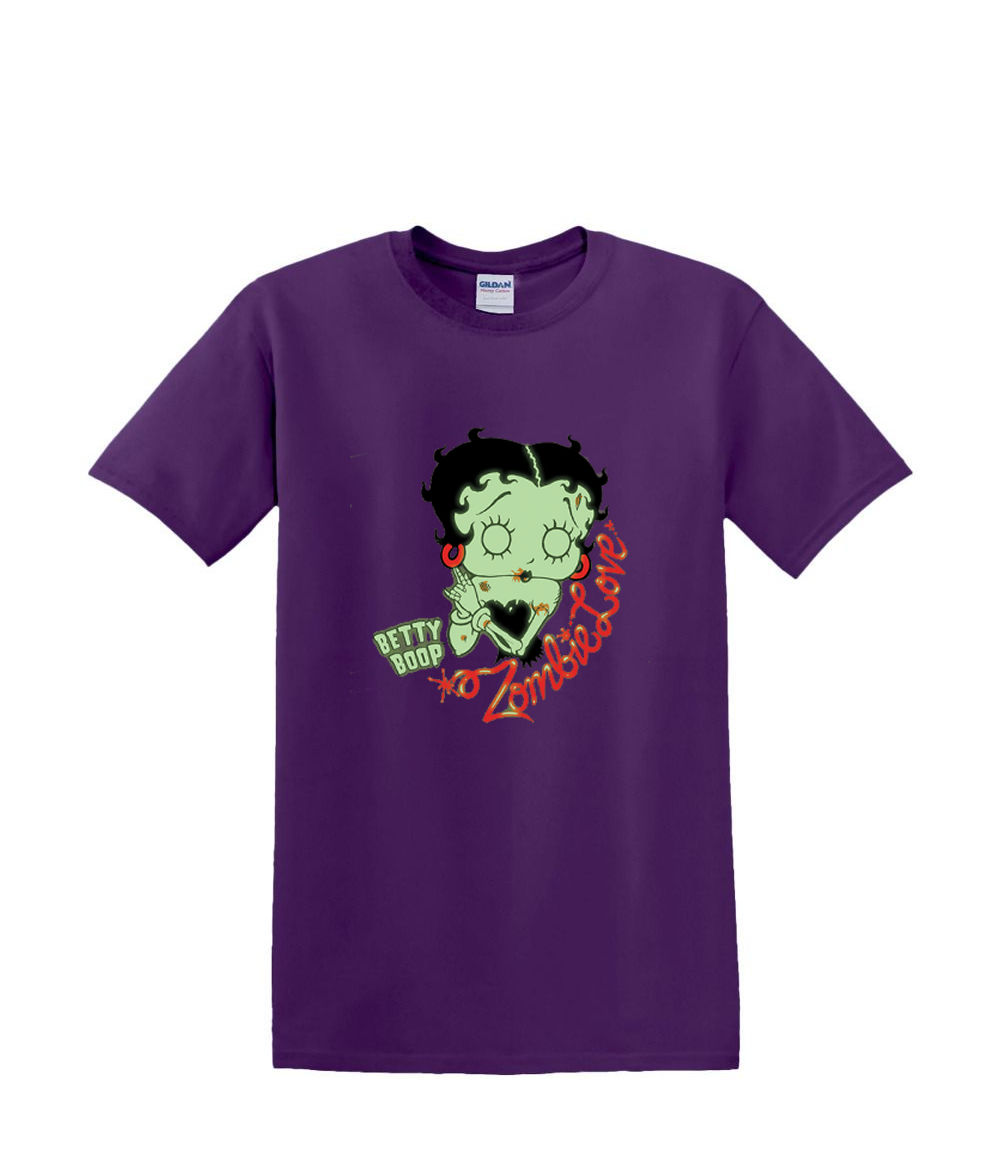 Camiseta S a 2XL 3XL - BETTY BOOP - ZOMBIE LOVE script - Brilla en la oscuridad Divertido Humor - Imagen 25 de 72