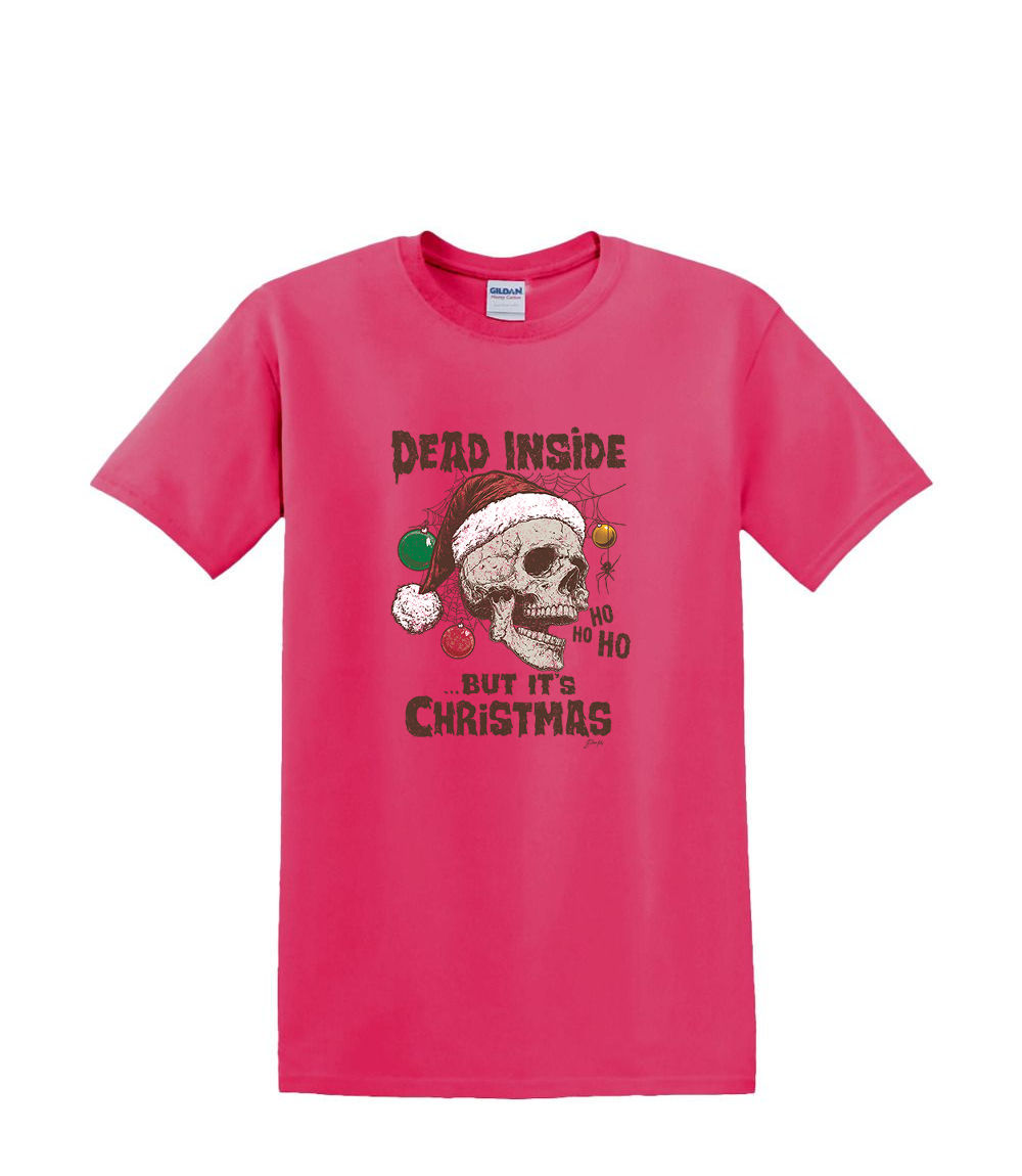 T-Shirt S to 2XL 3XL - DEAD INSIDE SKULL - CHRISTMAS FUN HUMOR SANTA Adult - Picture 66 of 72