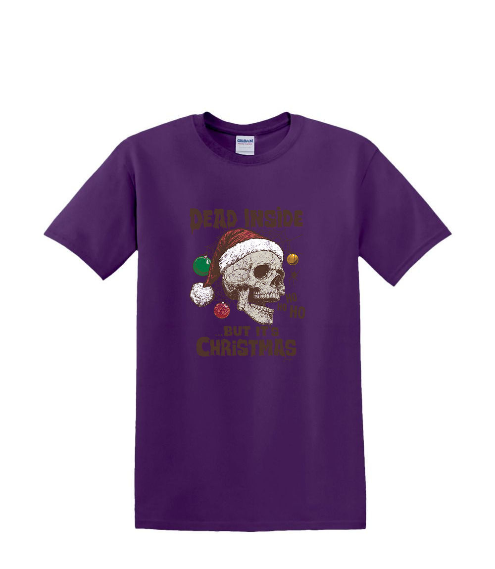 T-Shirt S to 2XL 3XL - DEAD INSIDE SKULL - CHRISTMAS FUN HUMOR SANTA Adult - Picture 26 of 72