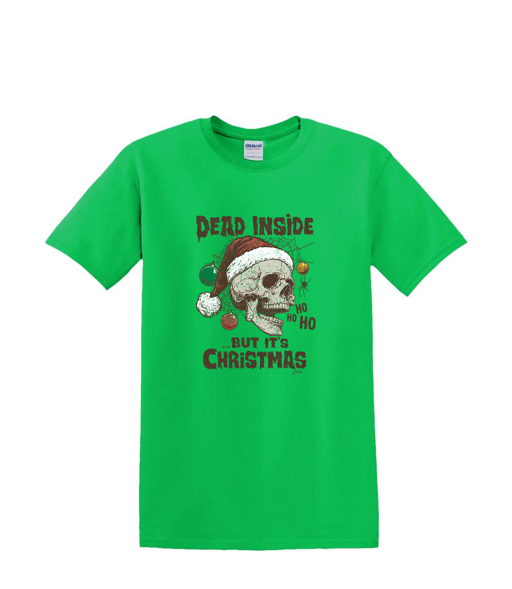 T-Shirt S to 2XL 3XL - DEAD INSIDE SKULL - CHRISTMAS FUN HUMOR SANTA Adult - Picture 22 of 72