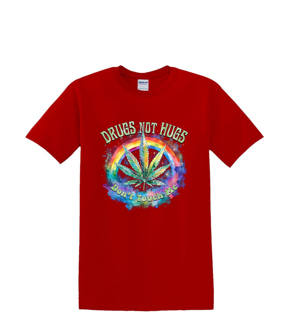 S to 2XL 3XL - DRUGS not HUGS don't touch me - funny weed 420 fun humor adult - Picture 38 of 72