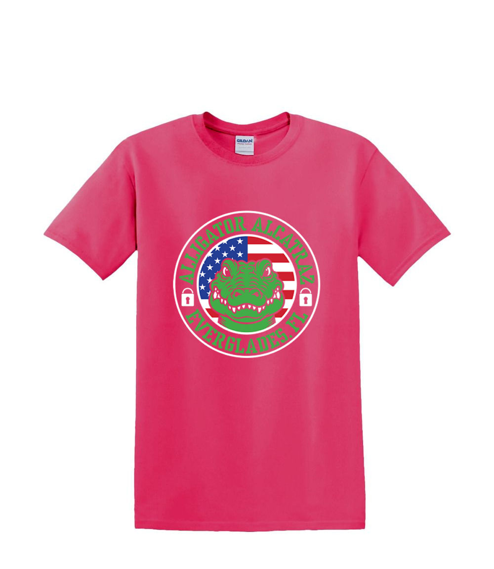 S to 2XL 3XL -ALLIGATOR ALCATRAZ everglades circle fun humor adult - Picture 65 of 72