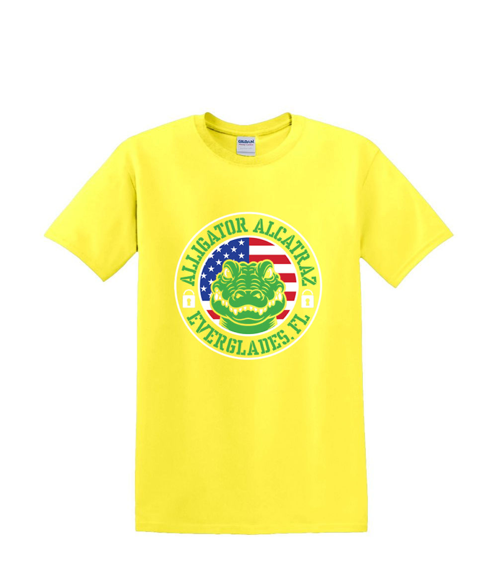 S to 2XL 3XL -ALLIGATOR ALCATRAZ everglades circle fun humor adult - Picture 50 of 72