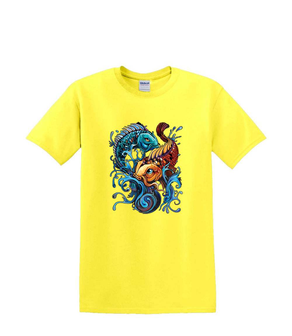 Camiseta S a 2XL 3XL - YIN YANG KOI - pez japonés adulto - Imagen 53 de 72