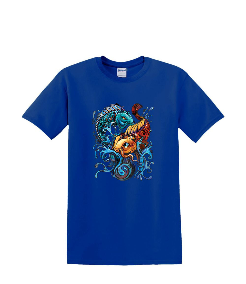 Camiseta S a 2XL 3XL - YIN YANG KOI - pez japonés adulto - Imagen 33 de 72