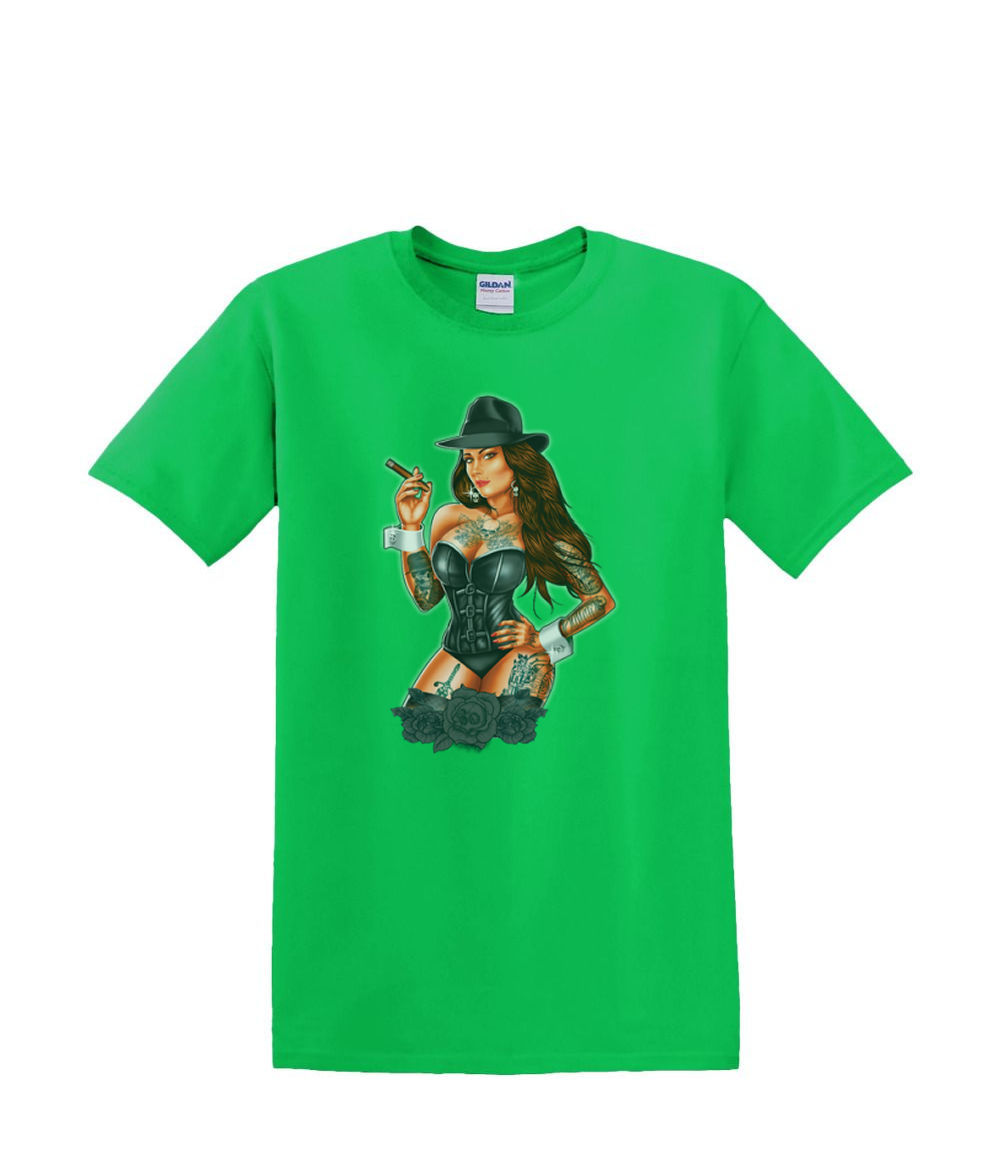 Camiseta S a 2XL 3XL - GÁNGSTER GIRL cigarro pinup sexy divertido humor adulto - Imagen 23 de 72