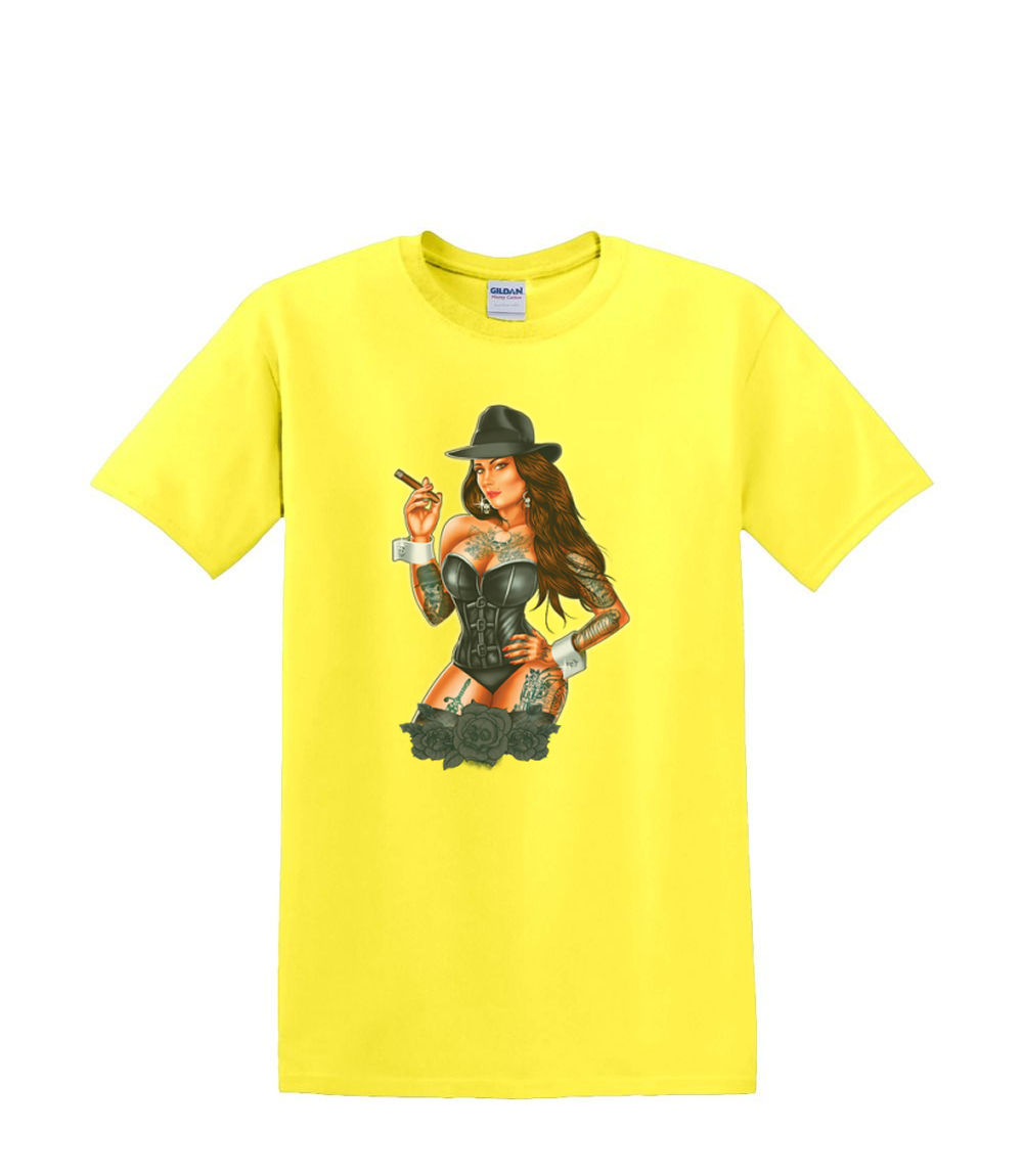 Camiseta S a 2XL 3XL - GÁNGSTER GIRL cigarro pinup sexy divertido humor adulto - Imagen 53 de 72