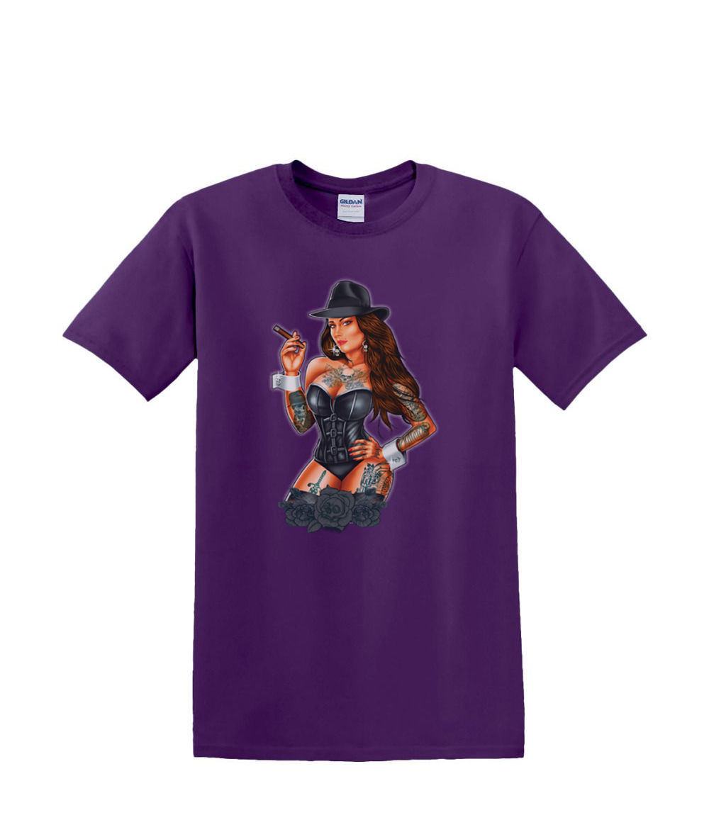 Camiseta S a 2XL 3XL - GÁNGSTER GIRL cigarro pinup sexy divertido humor adulto - Imagen 28 de 72