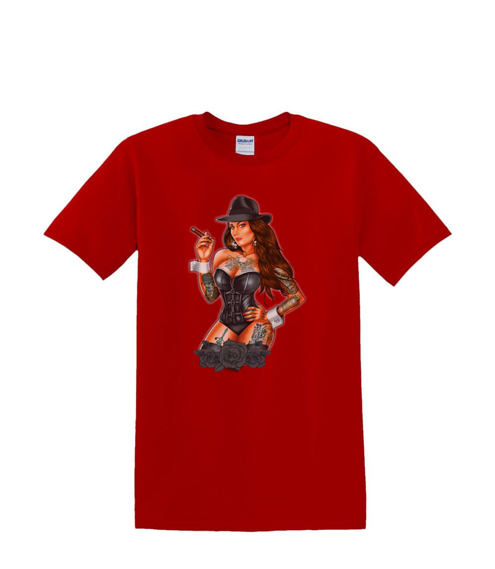 Camiseta S a 2XL 3XL - GÁNGSTER GIRL cigarro pinup sexy divertido humor adulto - Imagen 40 de 72