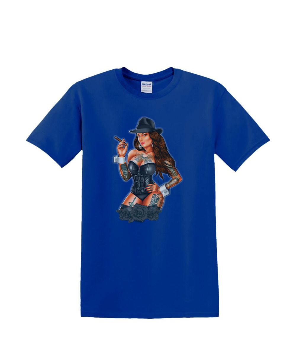 Camiseta S a 2XL 3XL - GÁNGSTER GIRL cigarro pinup sexy divertido humor adulto - Imagen 34 de 72