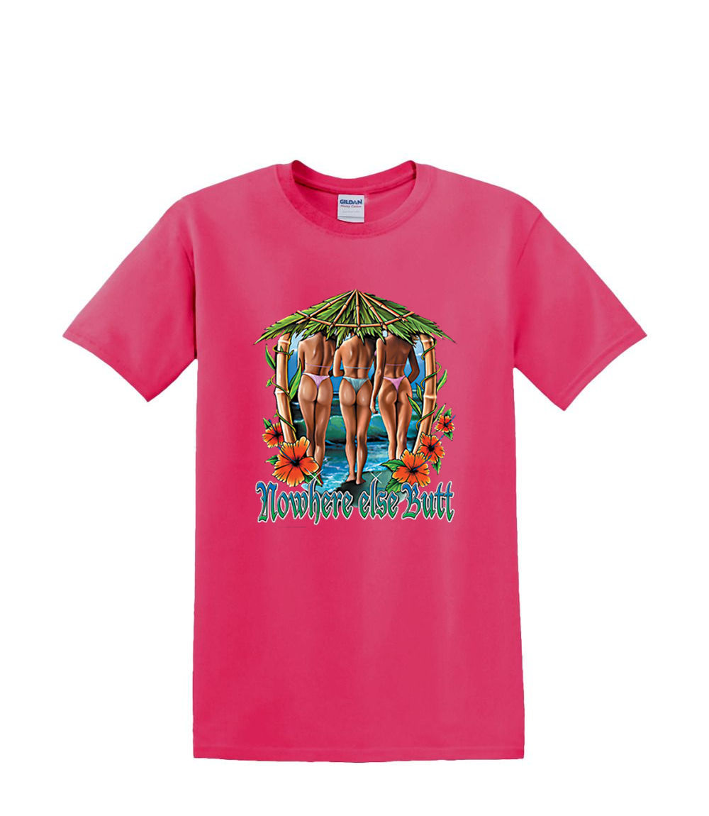Camiseta S a 2xl 3xl NOWHERE BUTT TIKI cabaña resort sexy pinup bikini humor - Imagen 65 de 72