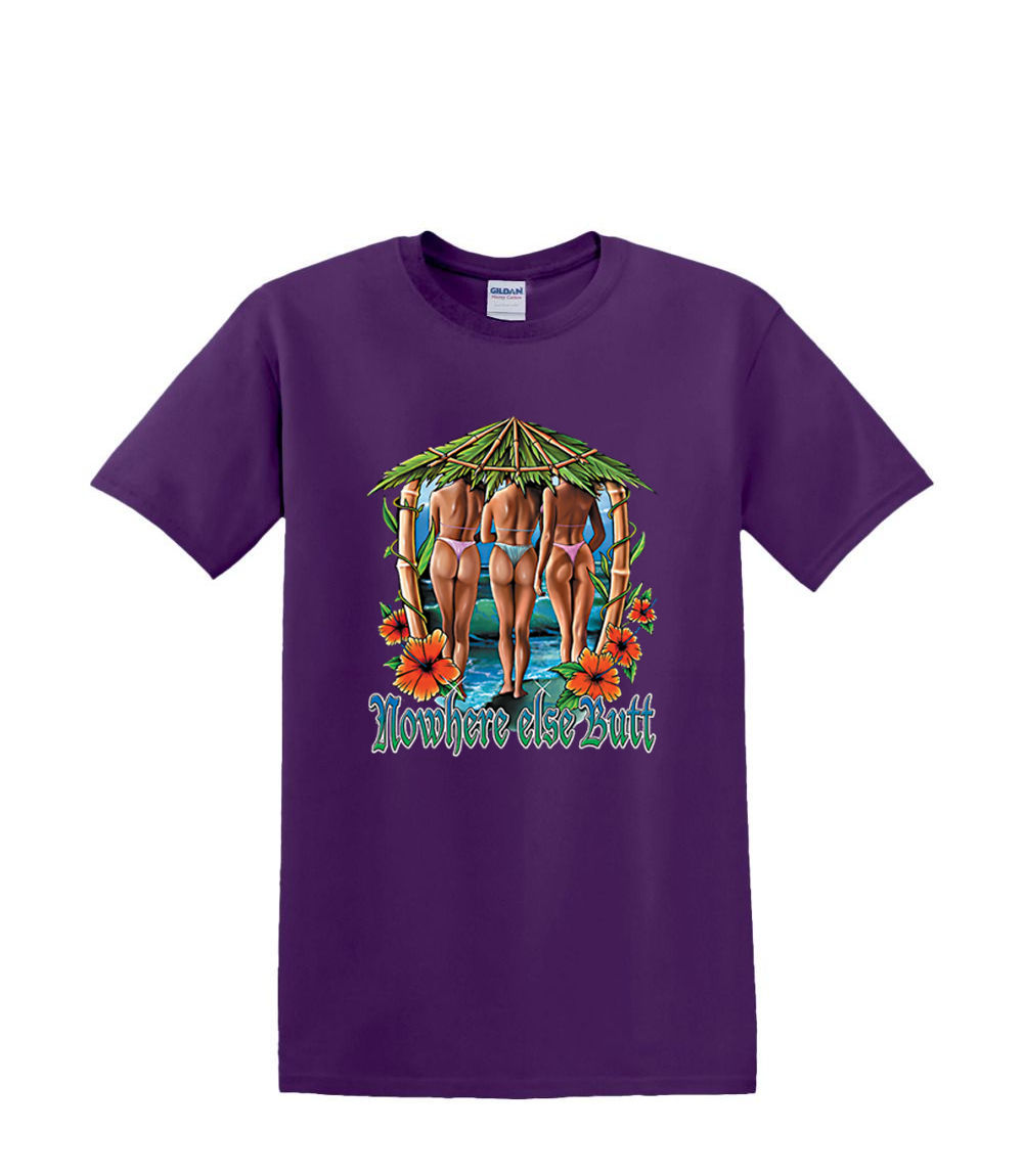 Camiseta S a 2xl 3xl NOWHERE BUTT TIKI cabaña resort sexy pinup bikini humor - Imagen 29 de 72